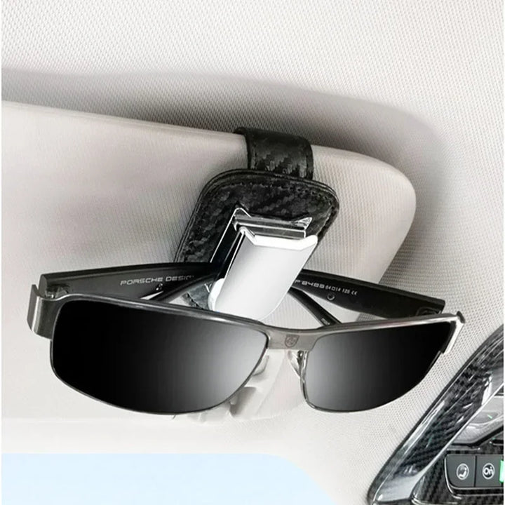 Sunglasses Holder & Key Card Clip for Sun Visor, Anti-Fur Carbon for Tesla Model 3/Model Y/Model S/Model X (2023) is available at Ludicrous EV.