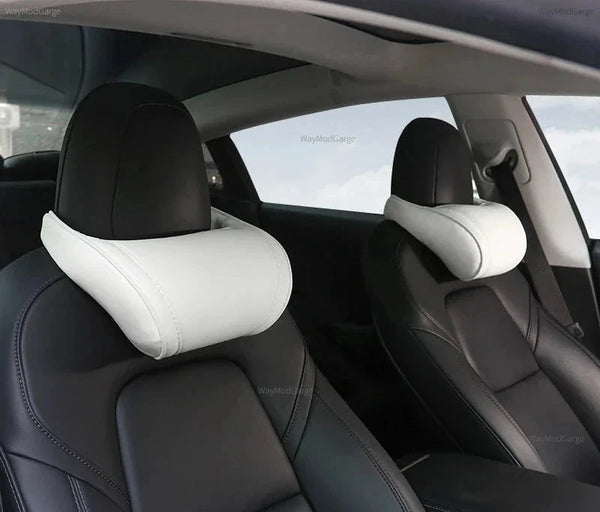 Soft Leather Neck Support Cushion Seat Headrest for Tesla Model 3/Model Y/Model S/Model X is available at Ludicrous EV.