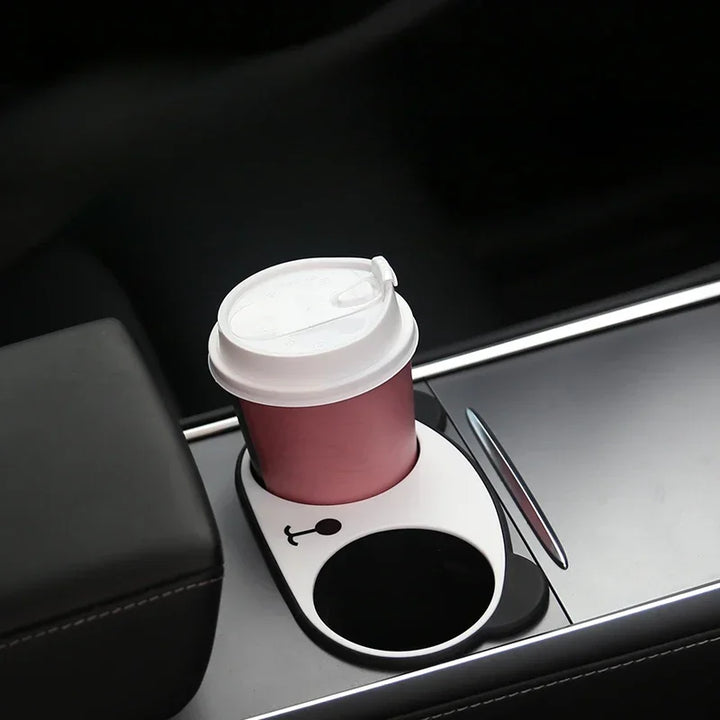 Central Control Water Cup Holder for Tesla Model 3 Y Panda Version Car Water Cup Limiter Drinks Bracket Car Interior Accessories is available at Ludicrous EV.