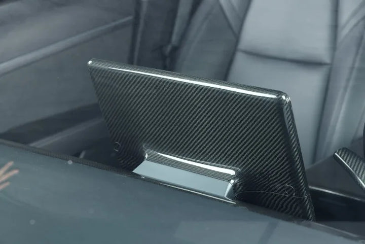 Carbon Fiber Screen Back Cover for Tesla Model Y/3/3+ Highland 2024 is available at Ludicrous EV.