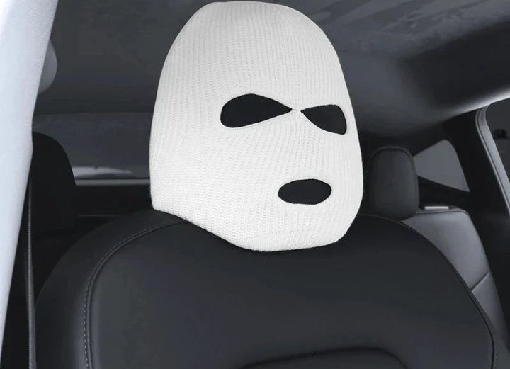 Funny Bandit Headgear Car Seat Cover Headrest for Tesla Model 3/Model Y/Model X/Model S is available at Ludicrous EV.