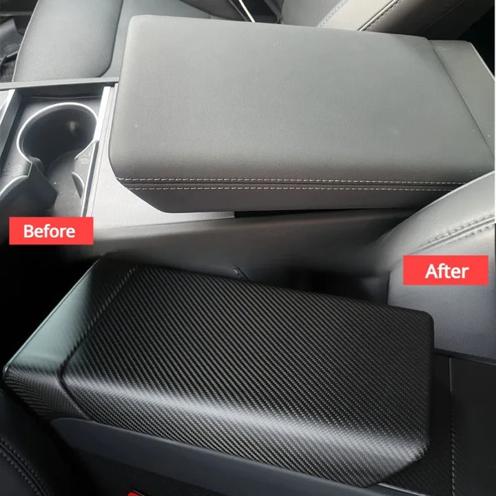 Handmade 3K 240G Carbon Fiber Armrest Shell for Tesla Model 3 Y 3+ which is available at Ludicrous EV.