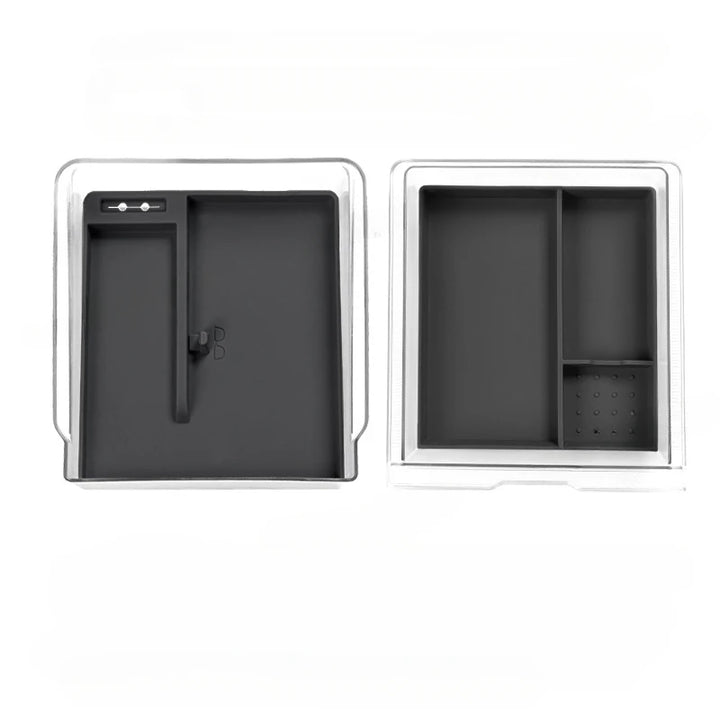 Central Control Storage Box with Transparent Armrest and Silicone Pad for Tesla Model 3 Highland 2024 is available at Ludicrous EV.