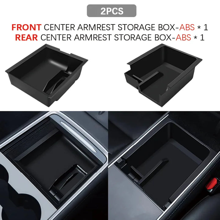 ABS Flock Center Console Organizer for Tesla Model 3/Y 2016-2024 is available at Ludicrous EV.