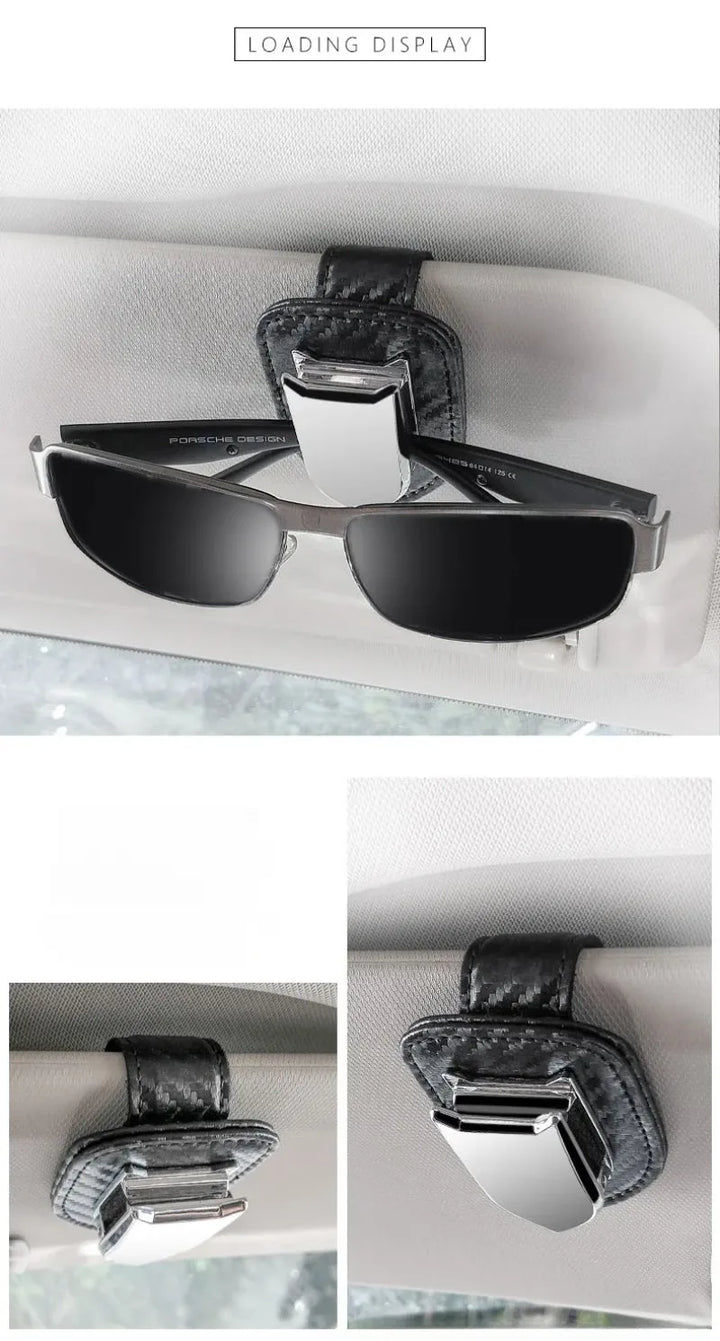 Sunglasses Holder & Key Card Clip for Sun Visor, Anti-Fur Carbon for Tesla Model 3/Model Y/Model S/Model X (2023) is available at Ludicrous EV.