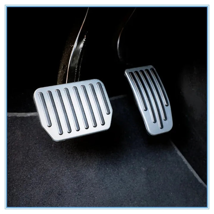 Aluminum Alloy Anti-Skid Pedal Covers for 2021-2024 Tesla Model 3/Y/3+ which is available at Ludicrous EV.