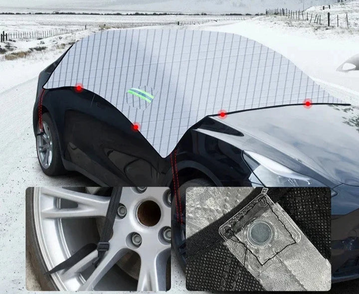 Snow Shield Front Windshield Sunroof Frost Snow Cover for Tesla Model 3/Y is available at Ludicrous EV.
