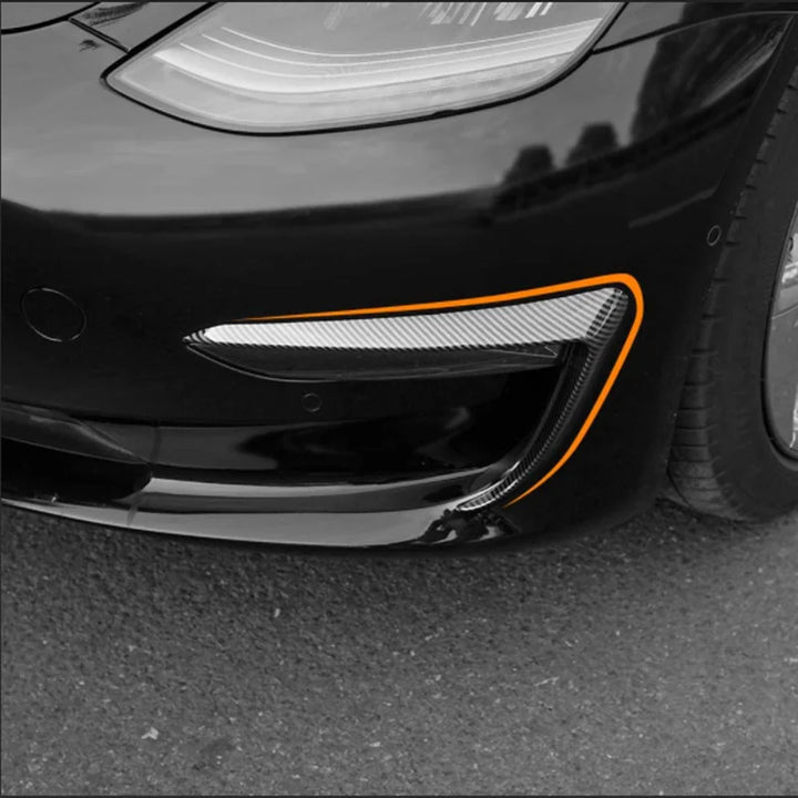 Front Bumper Wind Knife & Fog Lamp Trim for Tesla Model 3/Model Y (2017-2023) is available at Ludicrous EV.
