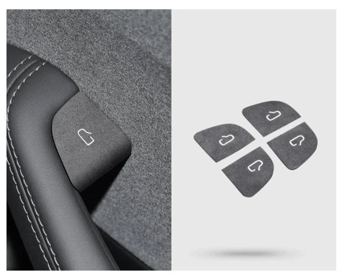 Suede Central Control/Door Switch Stickers for Tesla Model 3+ Highland is available at Ludicrous EV.