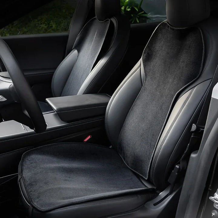 Anti-Dirt/Non-Slip Flannel Seat Cover Cushion for Tesla Model 3/Model Y is available at Ludicrous EV.
