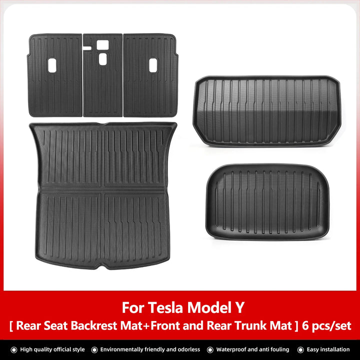 Rear Seat Backrest Protective Pad & Trunk Mat For Tesla Model Y 2021-2024 is available at Ludicrous EV.
