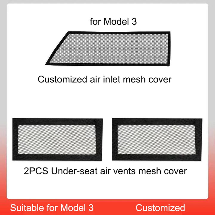 Under-Seat Air Vent Protection Mesh for Tesla Model 3/Y is available at Ludicrous EV.