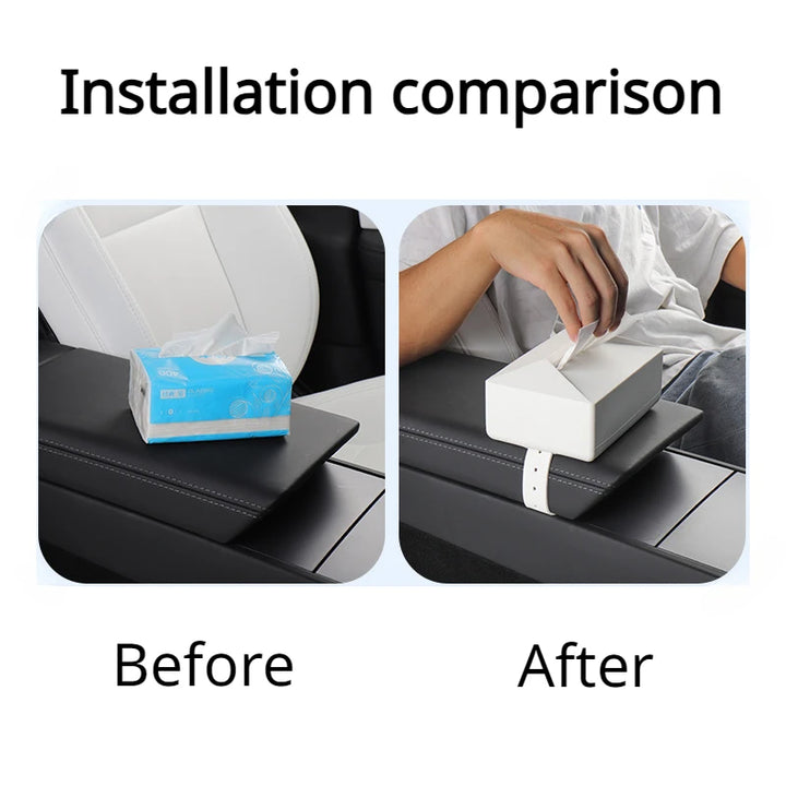 Silicone Car Tissue Holder with Fix Strap for Seat Back Cybertruck for Tesla Model 3/Model  Y/Model S/Model X is available at Ludicrous EV.