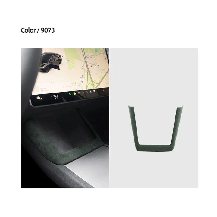 Rear Lower Console Panel Frame Cover for Tesla Model 3 Highland (2024+) Alcantara  at Ludicrous EV.
