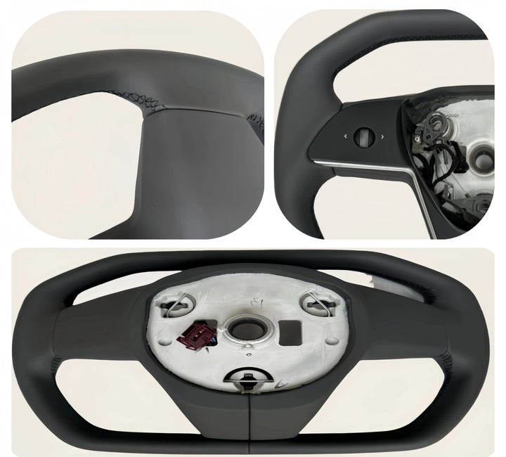 Cybertruck Style Yoke Steering Wheel for Tesla Model Y/Model 3 2019-2023 is available at Ludicrous EV.