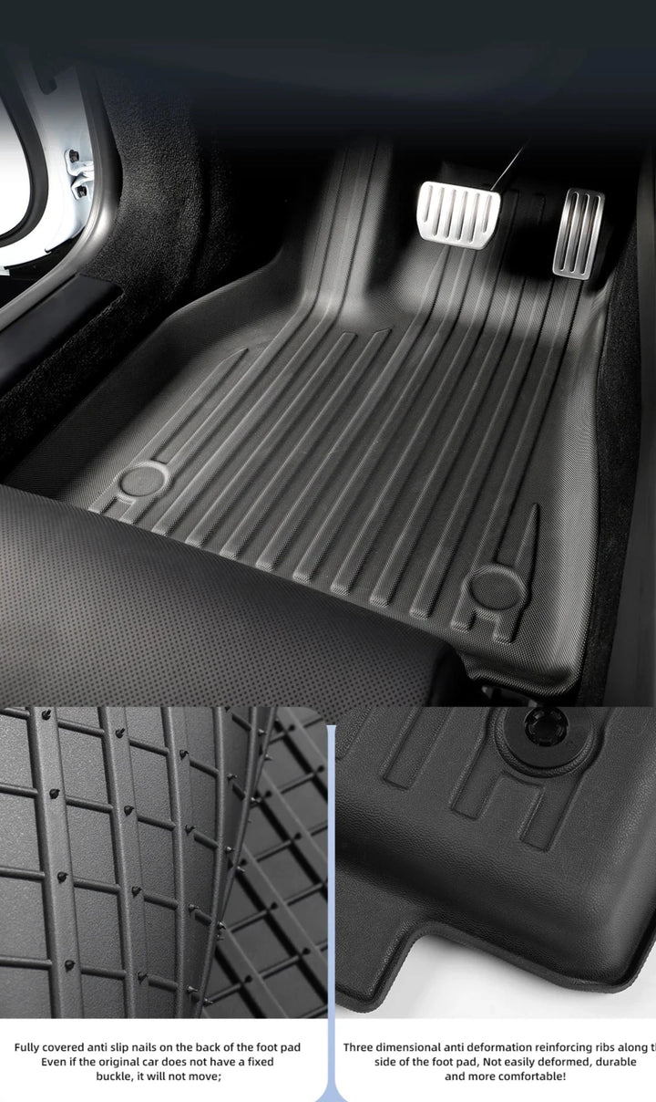 TPE Fully Coverage Floor Mats & Non-Slip Foot Pads For Tesla Model S 2024 is available at Ludicrous EV.