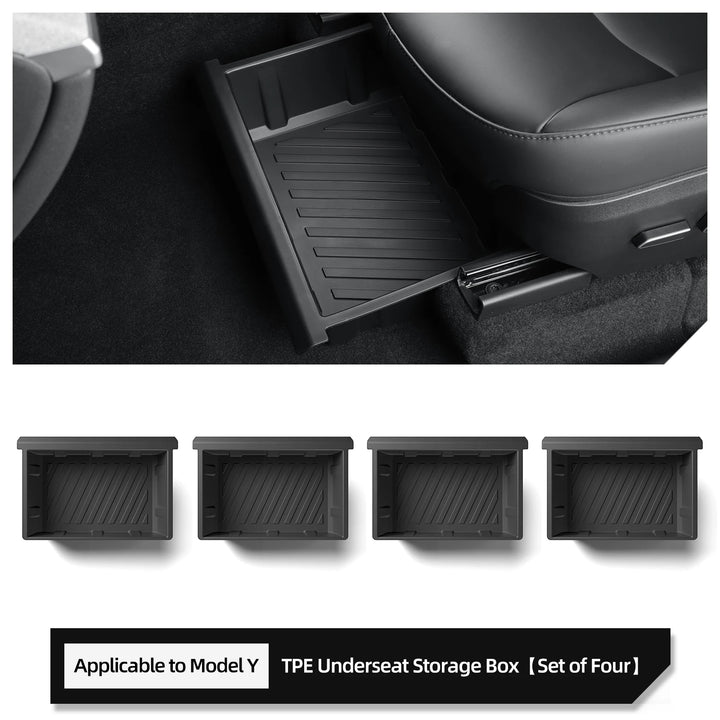 Under Seat Storage Box & Drawer Organizer for Tesla Model Y 2024 is available at Ludicrous EV.