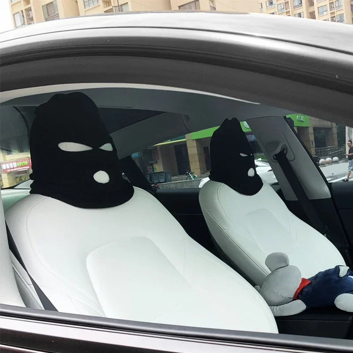 Funny Bandit Headgear Car Seat Cover Headrest for Tesla Model 3/Model Y/Model X/Model S is available at Ludicrous EV.