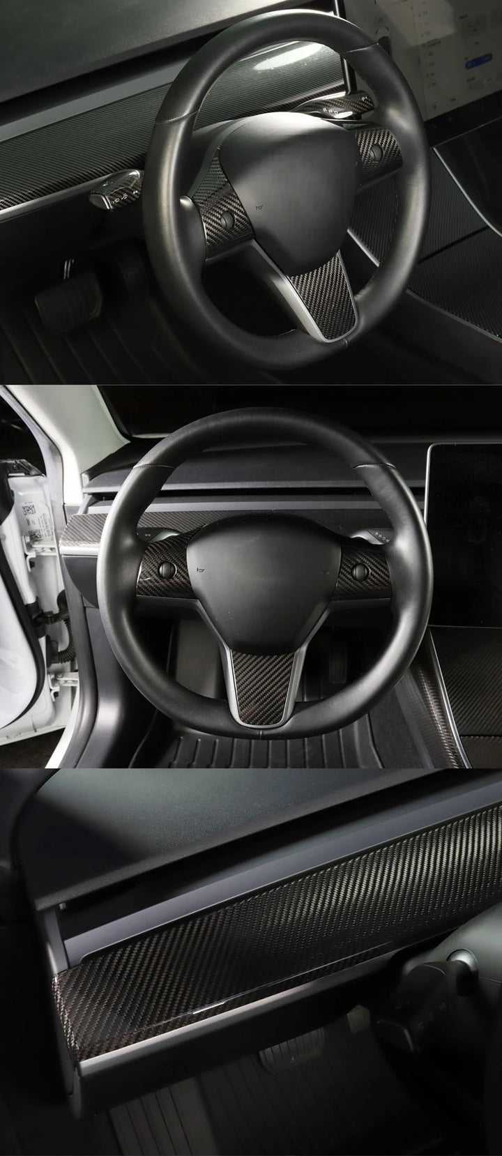 Interior Carbon Fiber Window Button & Door Lock Patch for Tesla Model 3 (2017-2020) is available at Ludicrous EV.