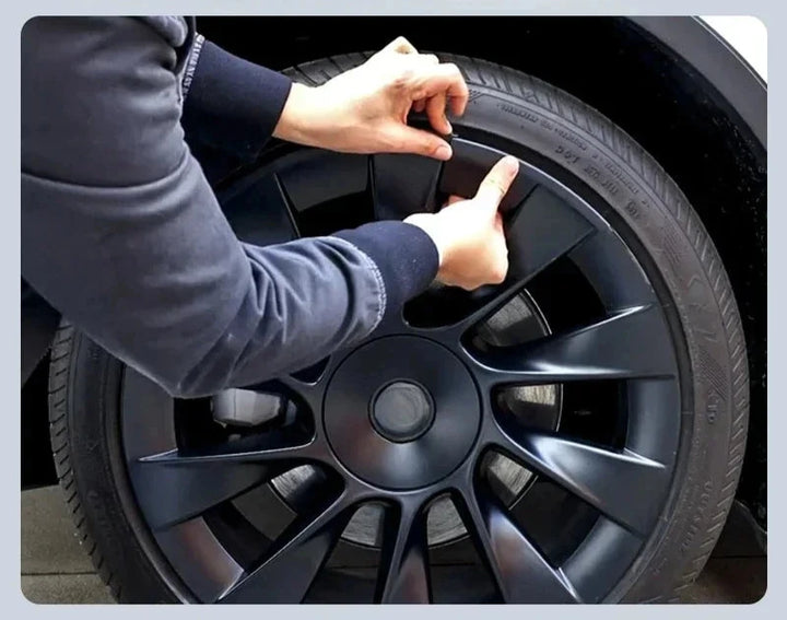 Wheel Hub Protection Cover Set, 4-Piece 20/21 Inch Rim Covers for Tesla Model Y at Ludicrous EV.