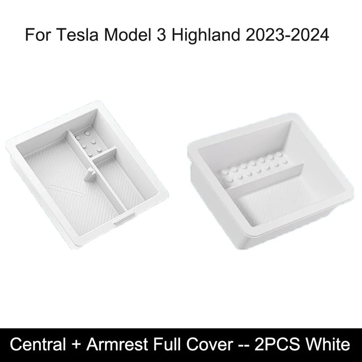 Center Armrest Box Cover Heightening Pad Leather Protector for Tesla Model 3 Highland 2023-2024 is available at Ludicrous EV.