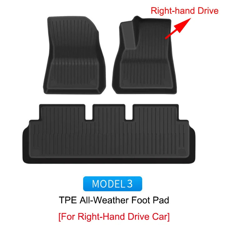 TPE Special Double-layer Carpet Floor Mats for Tesla Model 3/Y is available at Ludicrous EV.