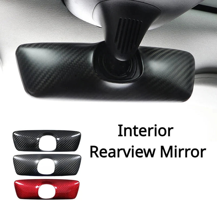 Real Carbon Fiber Rearview Mirror Cover for Tesla Model 3/Y/3+ Highland 2024 is available at Ludicrous EV.