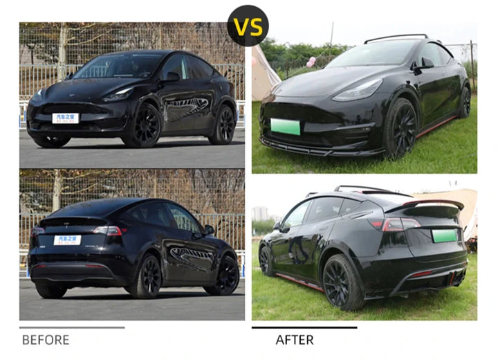 Body Kit - Rear Spoiler, Bumper Diffuser, Side Skirt, Front Lip for Tesla Model Y 2021-2023 is available at Ludicrous EV.