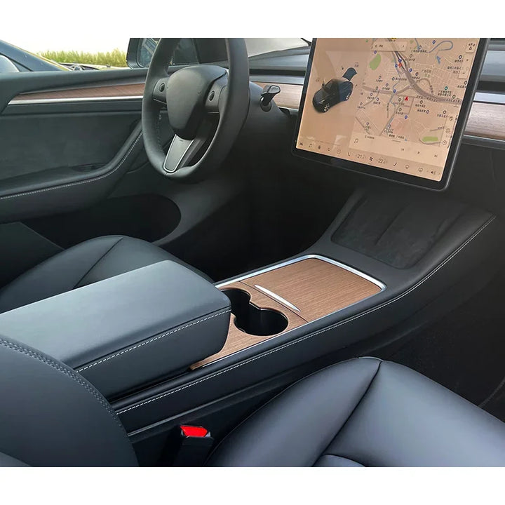 Matte White ABS Center Console Cover for Tesla Model/Model Y (2021-2023) is available at Ludicrous EV.
