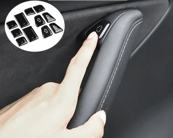 Door Window Button for Tesla Model 3 Y Open Door Button Sticker Window Lift Switch Cover Trim Protector 11pcs Car Accessories