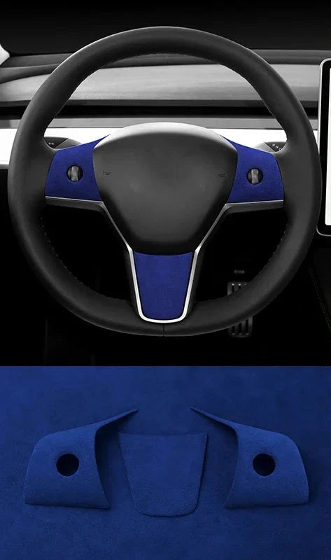 Steering Wheel Cover Sticker & Panel Trim Frame For Tesla Model 3/Y is available at Ludicrous EV.
