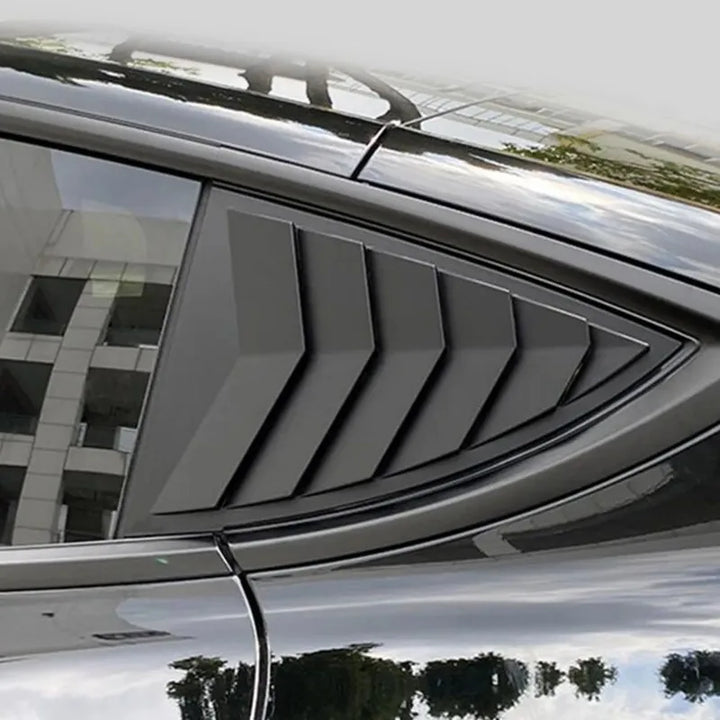 Triangle Window Spoiler Louver Shutter Cover for Tesla Model Y is available at Ludicrous EV.
