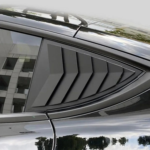 Rear Triangle Window Louvers for Tesla Model 3 & Model 3 Highland (2021–2024) – ABS Black Sporty Trim Upgrade