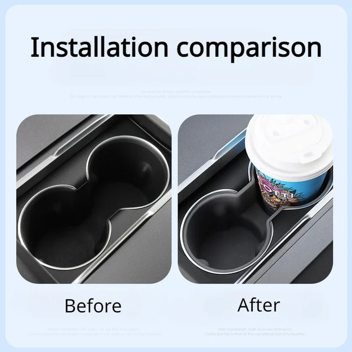 Central Control Armrest Box Fixed Water Cup Slot Storage Cup Holder for Tesla Model 3 Highland 2024 is available at Ludicrous EV.
