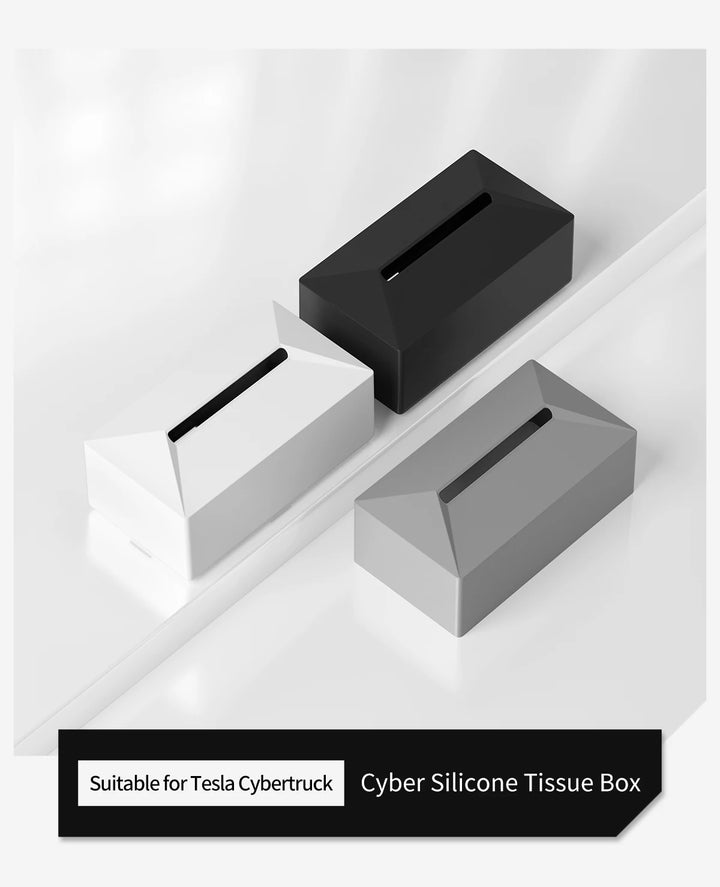 Tesla Cybertruck Silicone Tissue Holder Box with Fix Strap for Seat Back Auto Interior Accessory is available at Ludicrous EV.