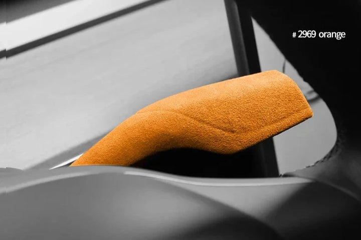 Turn Signal/Gear Selector Lever Paddle Covers For Tesla Model Y, Alcantara at Ludicrous EV.
