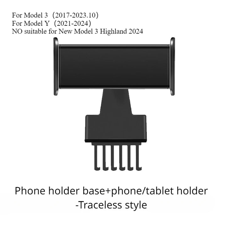 Dashboard Phone Holder with Claw Mount Traceless Base for Mobile/Tablet for Tesla Model 3/Model Y is available at Ludicrous EV.
