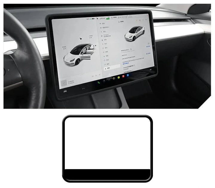 Silicone Frame / Central Control Display Protective Film for Tesla Model 3/Model Y (2023) is available at Ludicrous EV.
