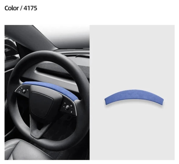 Alcantara Steering Wheel Top Panel for Tesla Model 3 Highland (2024+) is available at Ludicrous EV.