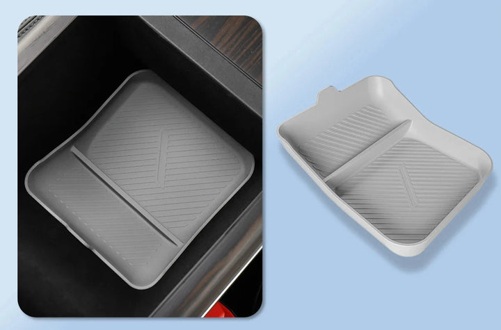 Wireless Charging Pad & Armrest Organizer For Tesla Model S/X 2024 is available at Ludicrous EV.