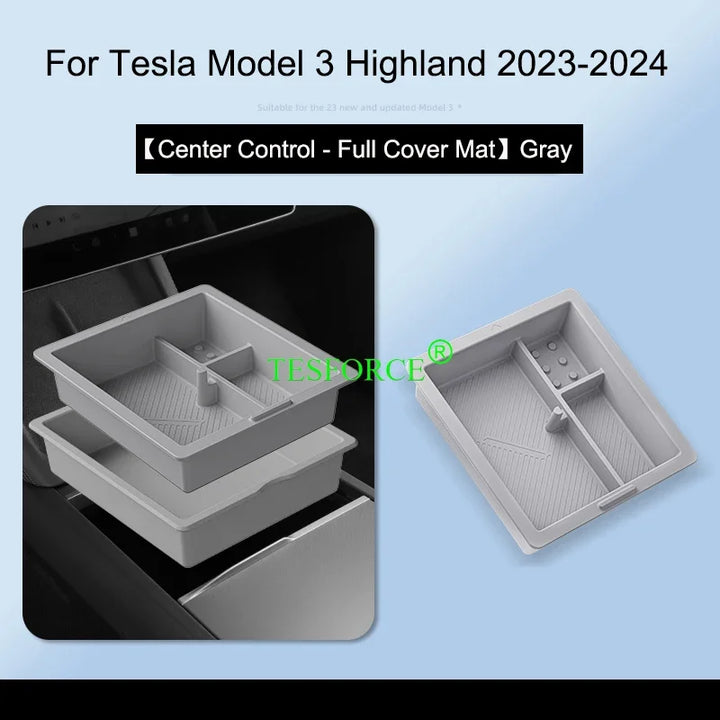 Center Armrest Box Cover Heightening Pad Leather Protector for Tesla Model 3 Highland 2023-2024 is available at Ludicrous EV.