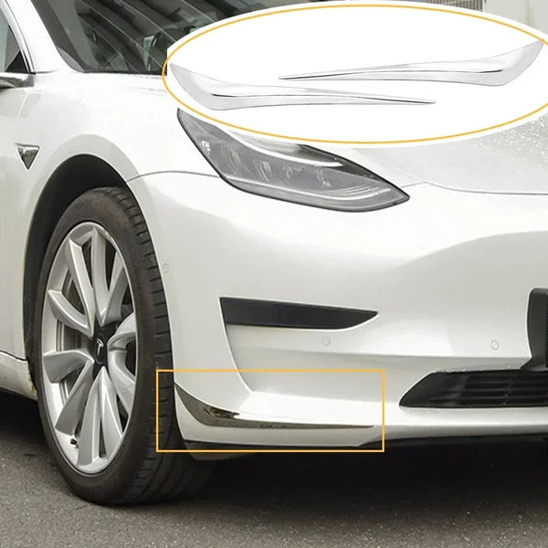 Stainless Steel Front Bumper Corner Protectors for Tesla Model 3 is available at Ludicrous EV.
