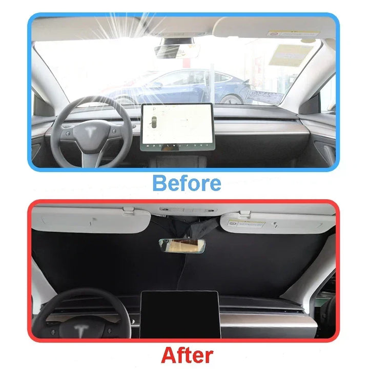 Car Sunshade Privacy Curtain for Side Windows and Windshield Heat Insulation for Tesla Model 3 Highland 2024 is available at Ludicrous EV.
