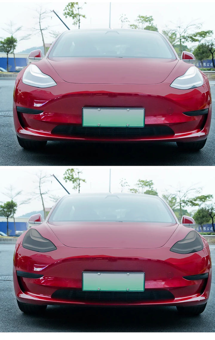 TPU Smoke Black Headlight Protector Film for Tesla Model 3/Y 2017-2022 is available at Ludicrous EV.