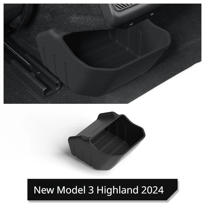 Silicone Rear Middle Storage Box Organizer for Tesla Model 3 Highland 2024 is available at Ludicrous EV.
