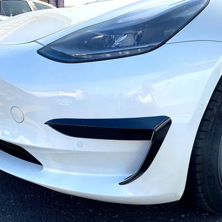 Front Bumper Wind Knife & Fog Lamp Trim for Tesla Model 3/Model Y (2017-2023) is available at Ludicrous EV.
