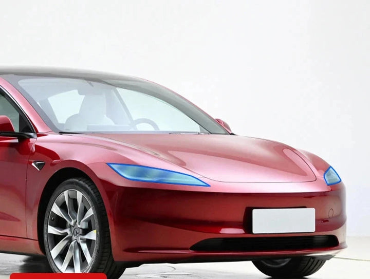 Smoked Black TPU Transparent Headlamp Protective Film for Tesla Model 3 Highland 2024 is available at Ludicrous EV.