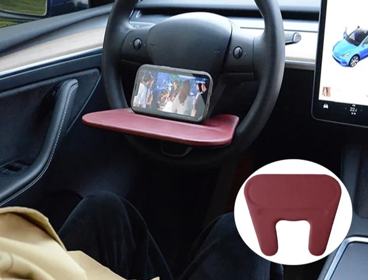 Portable Car Steering Wheel Table Tray – Dining, Desk, and Storage Solution for Travel, Compatible with Tesla Model 3/Model Y is available at Ludicrous EV.