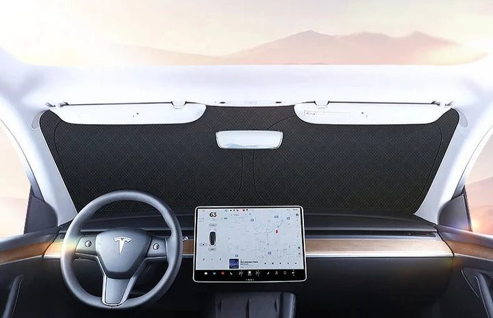 Windshield Side Window Sunshade - Non-Transparent Sun Protection & Heat Insulation for 2024 Tesla Model Y/Model 3 at Ludicrous EV.
