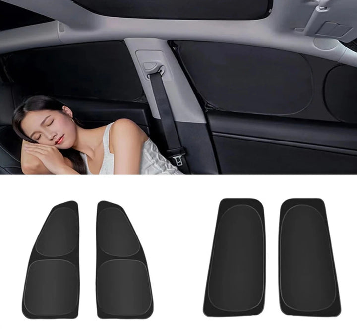 Side Window Sun Shade for Camping & Hiking – Custom Privacy Protection for 2023 Tesla Model 3/Model Y at Ludicrous EV.
